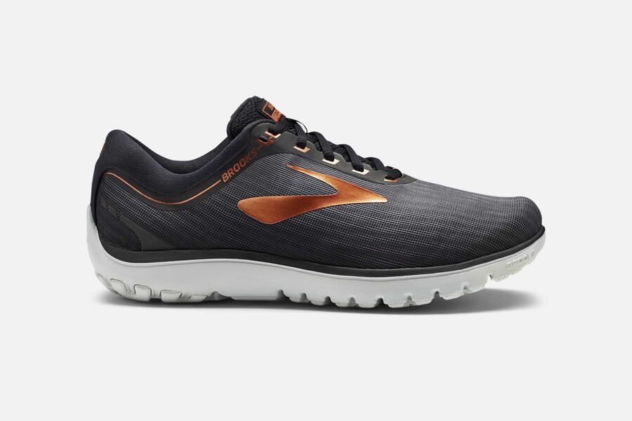 Brooks Men's PureFlow 7 Road Running Shoes Grey/Black/Copper ZPNR-85630